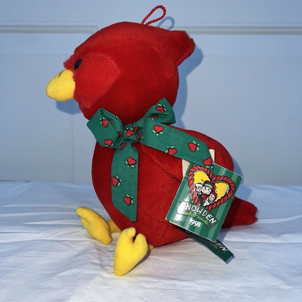 1998 Vintage 10" RED CARDINAL BIRD Snowden & Friends Christmas Plush Target Toy